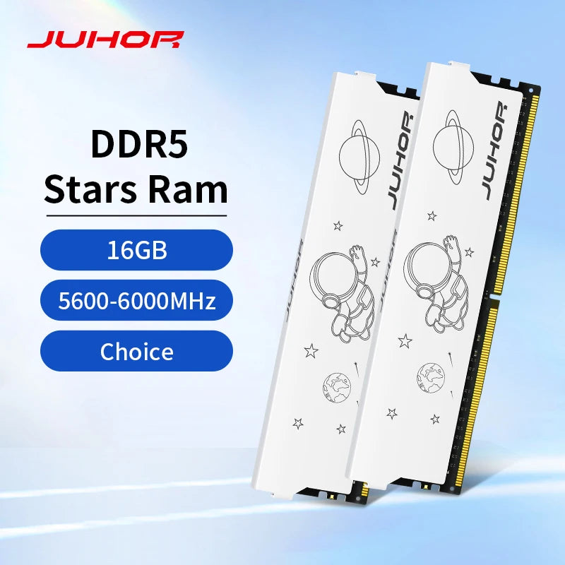 JUHOR DDR5 16GB 5600MHz 6000MHz DIMM Desktop Computador Gaming Memória Ram