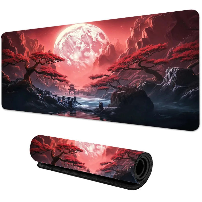 Sakura cenário mouse pad grande antiderrapante borracha gaming mousepad durável almofada de mesa borda de costura grossa adequado para escritório e jogos