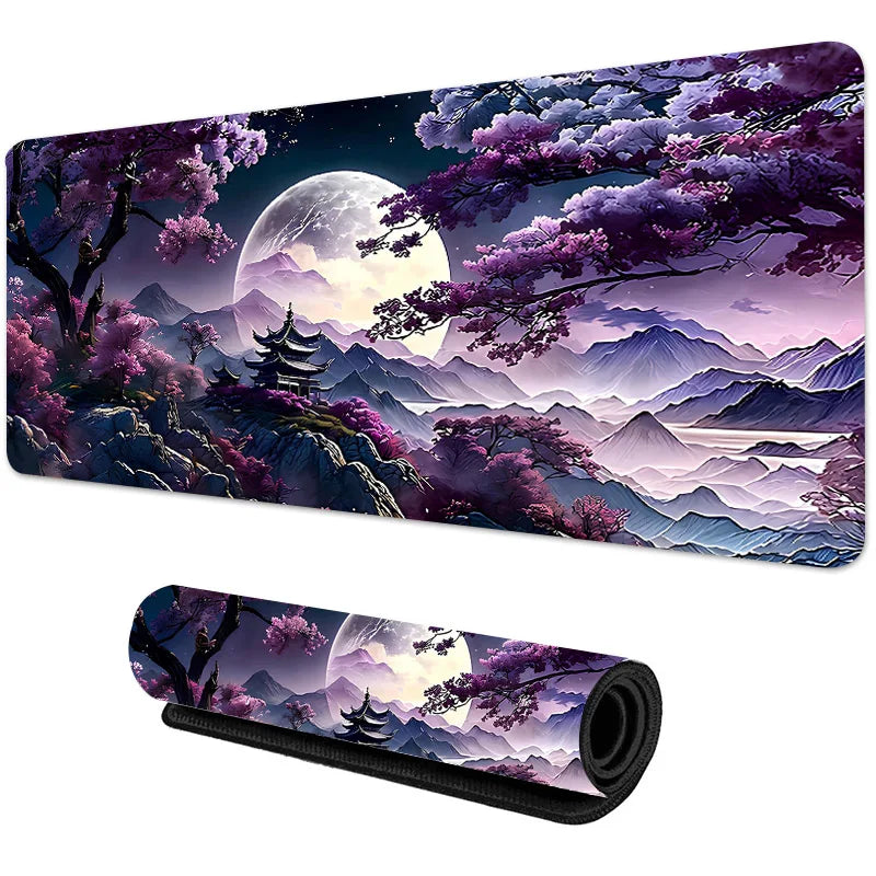 Sakura cenário mouse pad grande antiderrapante borracha gaming mousepad durável almofada de mesa borda de costura grossa adequado para escritório e jogos