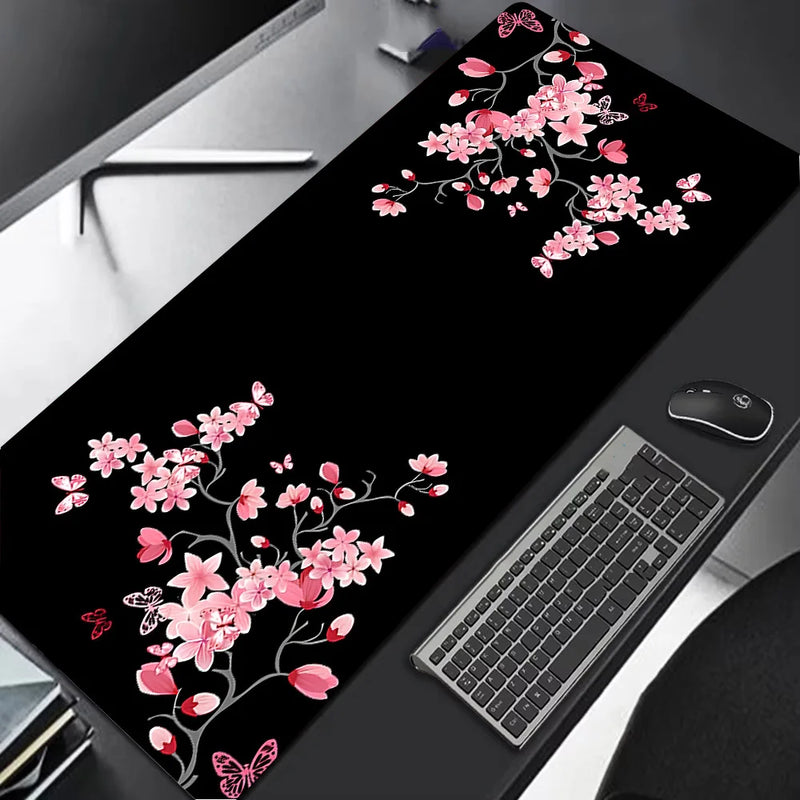 Sakura cenário mouse pad grande antiderrapante borracha gaming mousepad durável almofada de mesa borda de costura grossa adequado para escritório e jogos