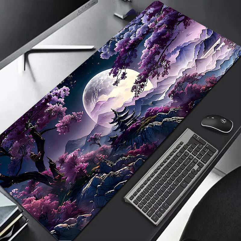 Sakura cenário mouse pad grande antiderrapante borracha gaming mousepad durável almofada de mesa borda de costura grossa adequado para escritório e jogos