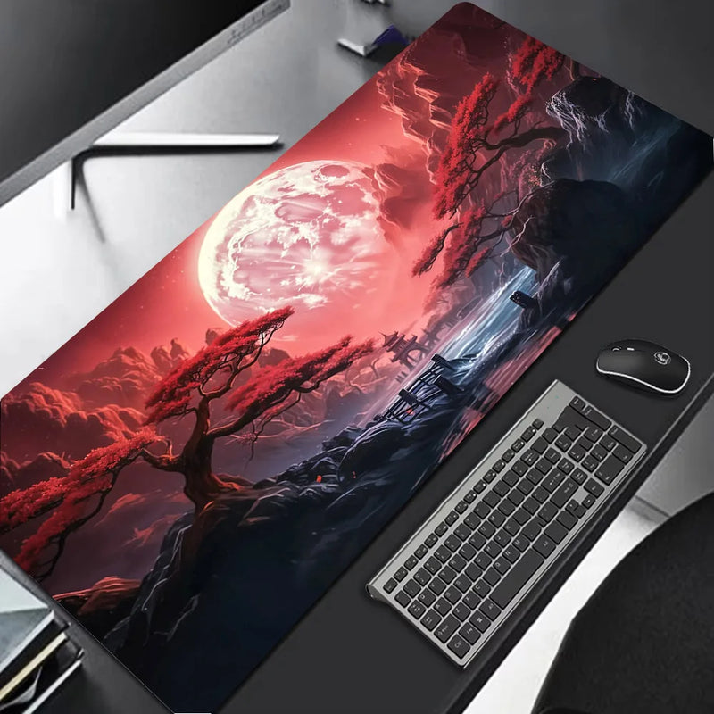 Sakura cenário mouse pad grande antiderrapante borracha gaming mousepad durável almofada de mesa borda de costura grossa adequado para escritório e jogos