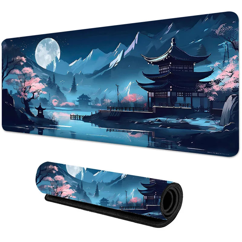 Sakura cenário mouse pad grande antiderrapante borracha gaming mousepad durável almofada de mesa borda de costura grossa adequado para escritório e jogos